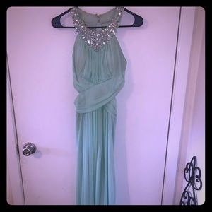 Mint with jewels floor length formal dress